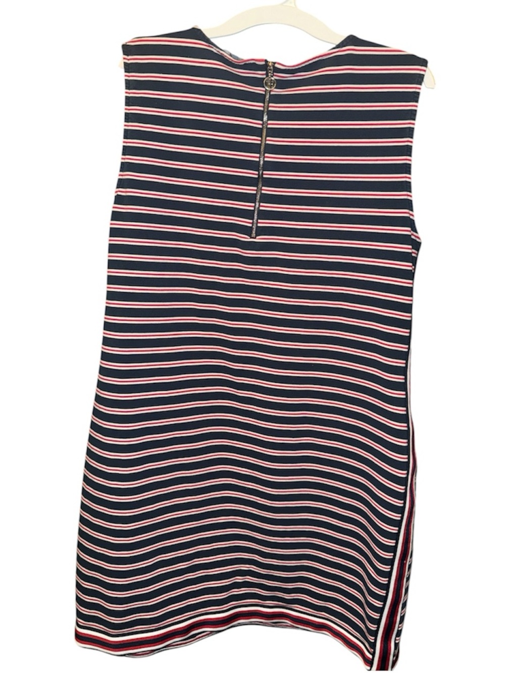 Tommy Hilfiger Navy & Pink Striped Sleeveless Shift Dress - Picture 2 of 4